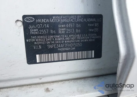 2015 Hyundai Sonata Limited из США, поврежденный, VIN 5NPE34AF7FH015050